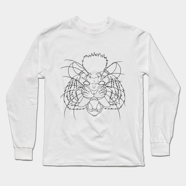 sabertooth tiger line art Long Sleeve T-Shirt by Aat8 